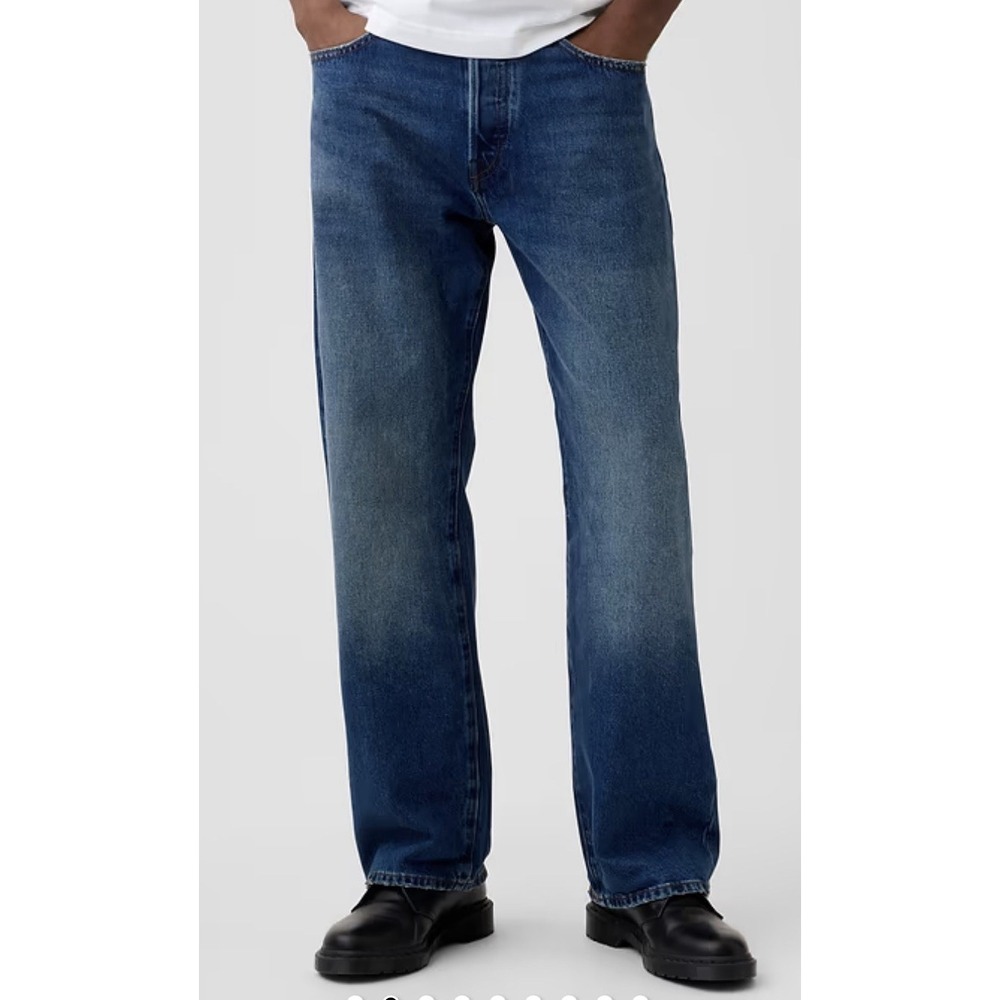 Gap 90's Loose Jeans Dark Rigid Denim Mens 34X34 NWT Classic Preppy Relaxed